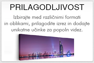 PRILAGODLJIVOST
Izbirajte med razliÄnimi formati
in oblikami, prilagodite izrez in dodajte
unikatne uÄinke za popoln videz.